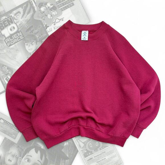 Vintage Maroon Blank Fruit Of The Loom Pullover Sweatshirt - Picture 1 of 6